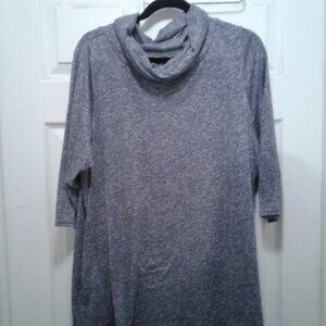 Nicole Miller NY 2X Gray 3/4 Sleeve Turtleneck Sweater